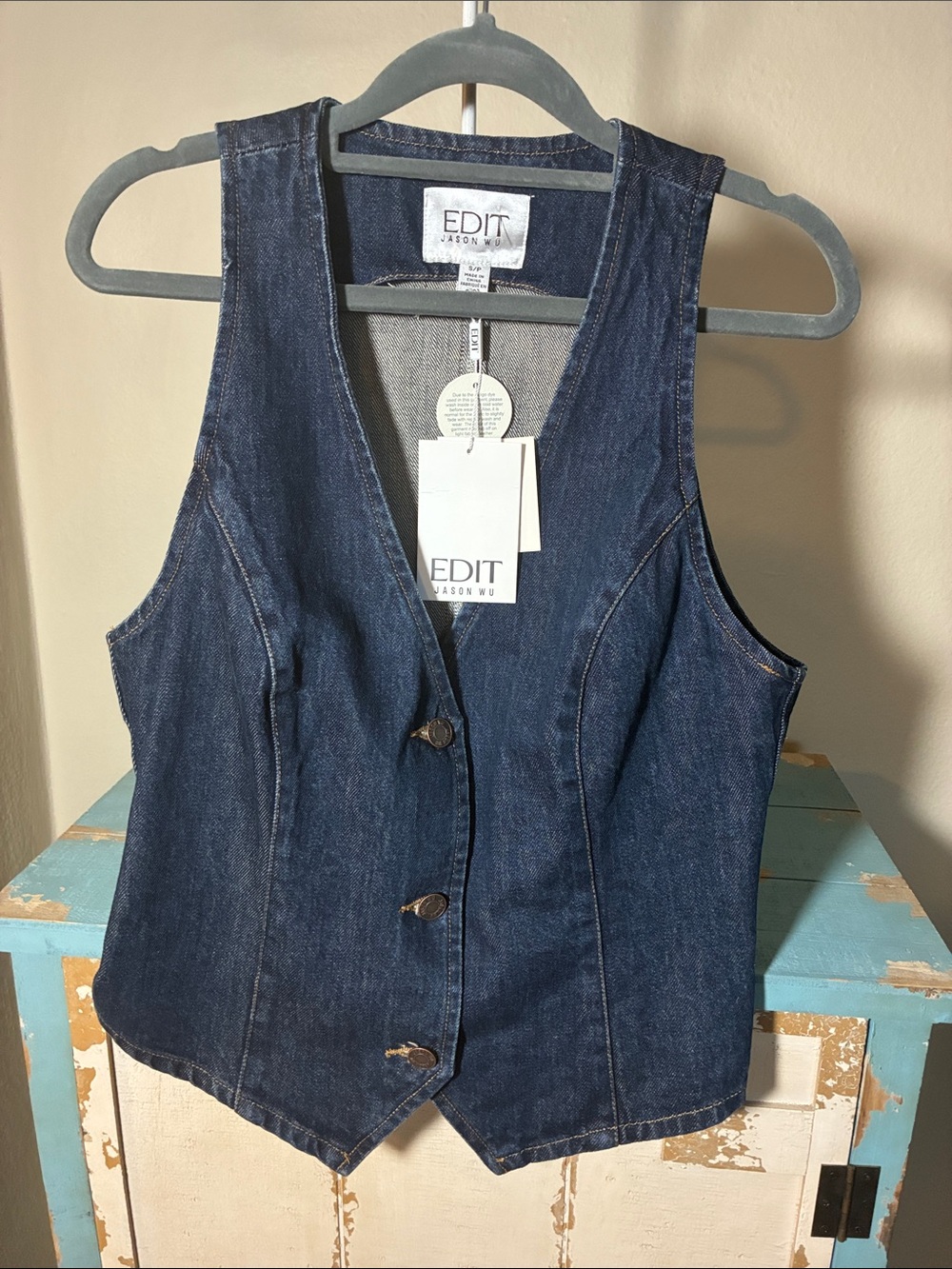 Jason Wu Indigo Denim Button-Front Vest